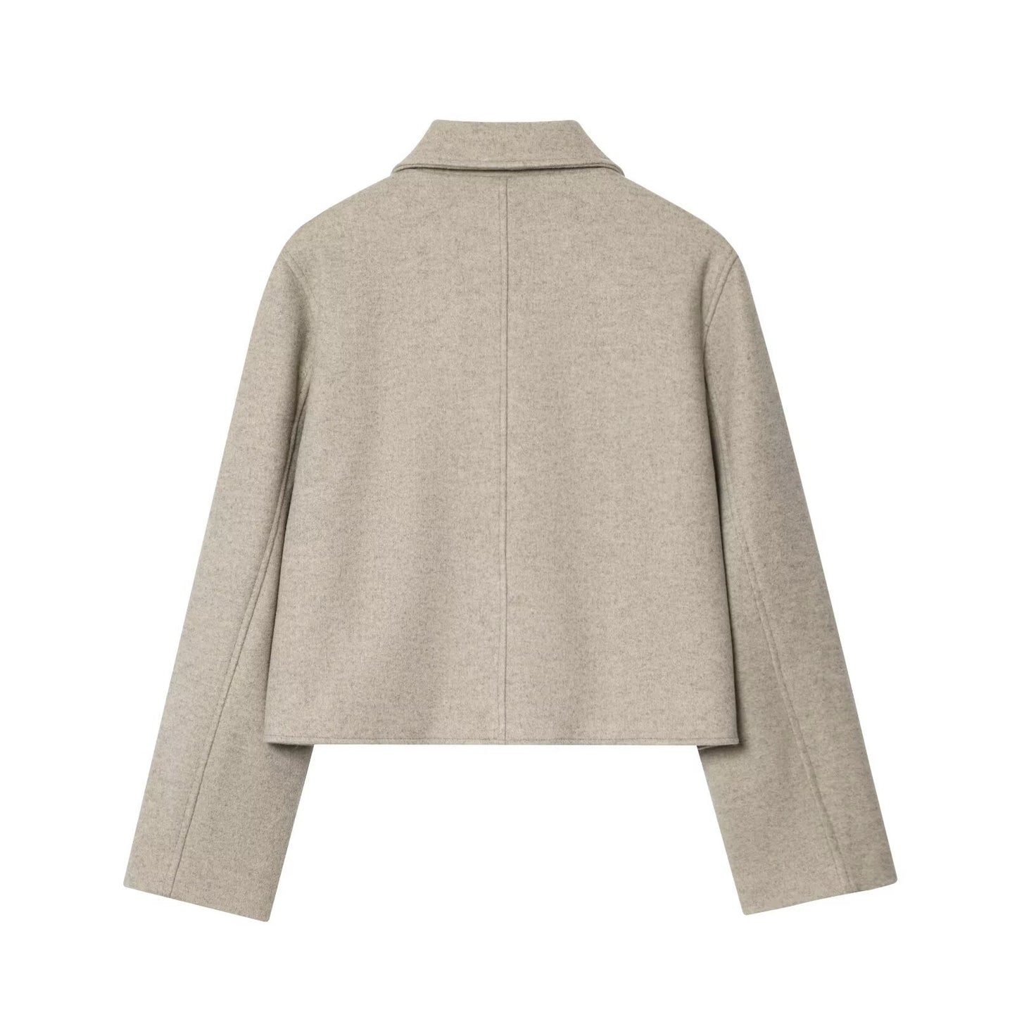 Versatile collar single breasted pocket jacket for women