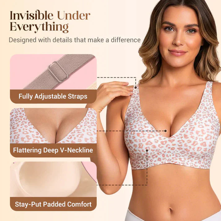 🌿 Spring Refresh! NESLEMY Women’s Wireless Deep V Bralette — Your Lightest T-Shirt Bra Yet