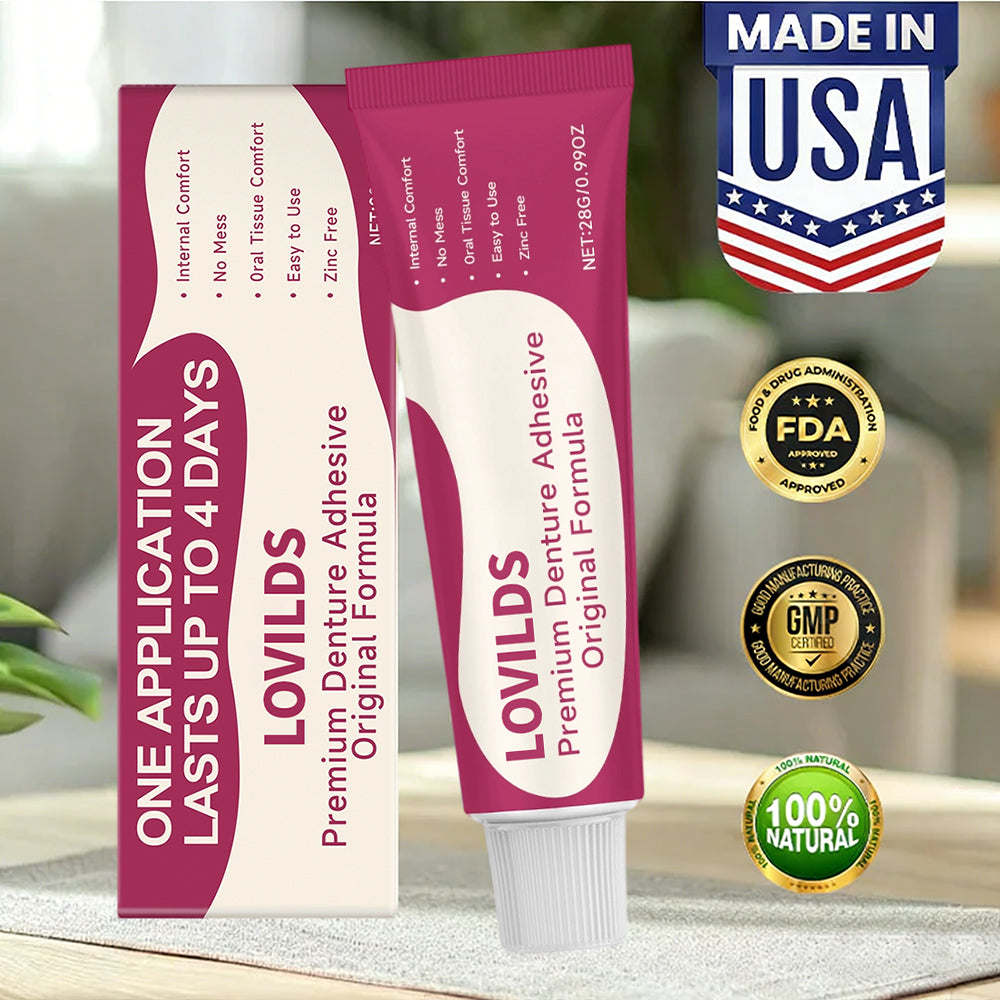 🦷 LOVILDSFirmHold Denture Adhesive — Up to 15 Days of Slip-Free Hold🦷