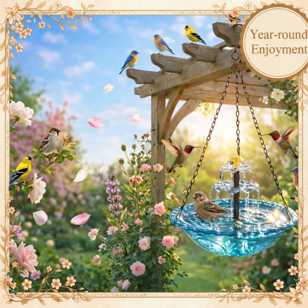 ✨Special Offer Today Only! 🐦 Solar Cascade Hanging Bird Bath Fountain