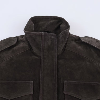 Versatile stand up collar long sleeved pocket jacket for women