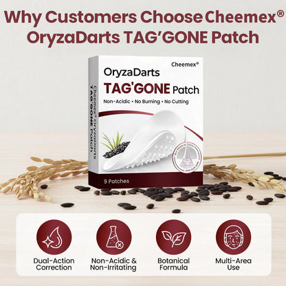 Cheemex® OryzaDarts TAG’GONE Patch✨Pain-Free Root-Level Removal Powered by Black Rice MicroDarts.