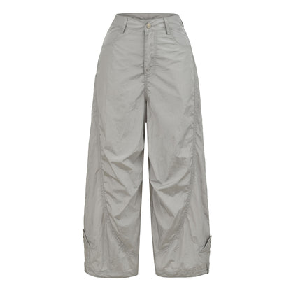 Splicing loose wide leg straight leg pants for women's quick drying jazz dance casual pants