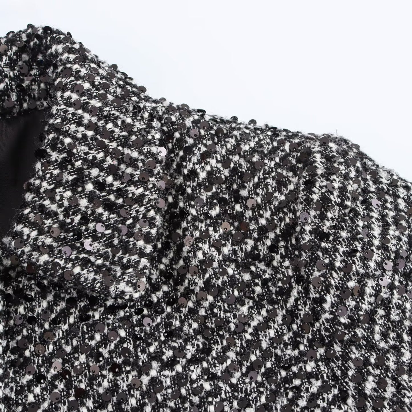 Women's collar long sleeved breasted linen gray textured jacket