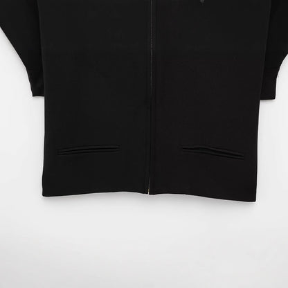 Zipper short sleeved short jacket straight tube long woman