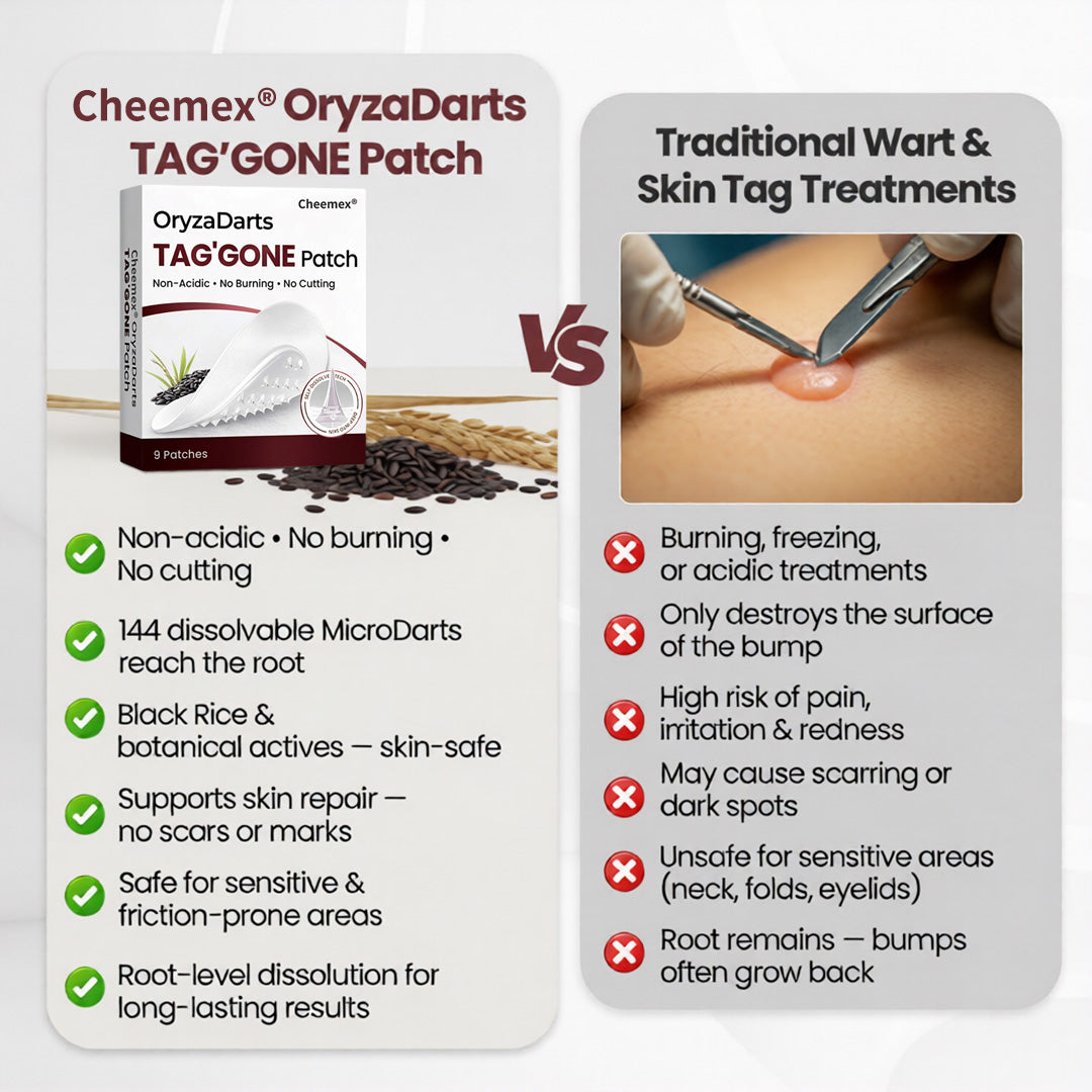 Cheemex® OryzaDarts TAG’GONE Patch✨Pain-Free Root-Level Removal Powered by Black Rice MicroDarts.
