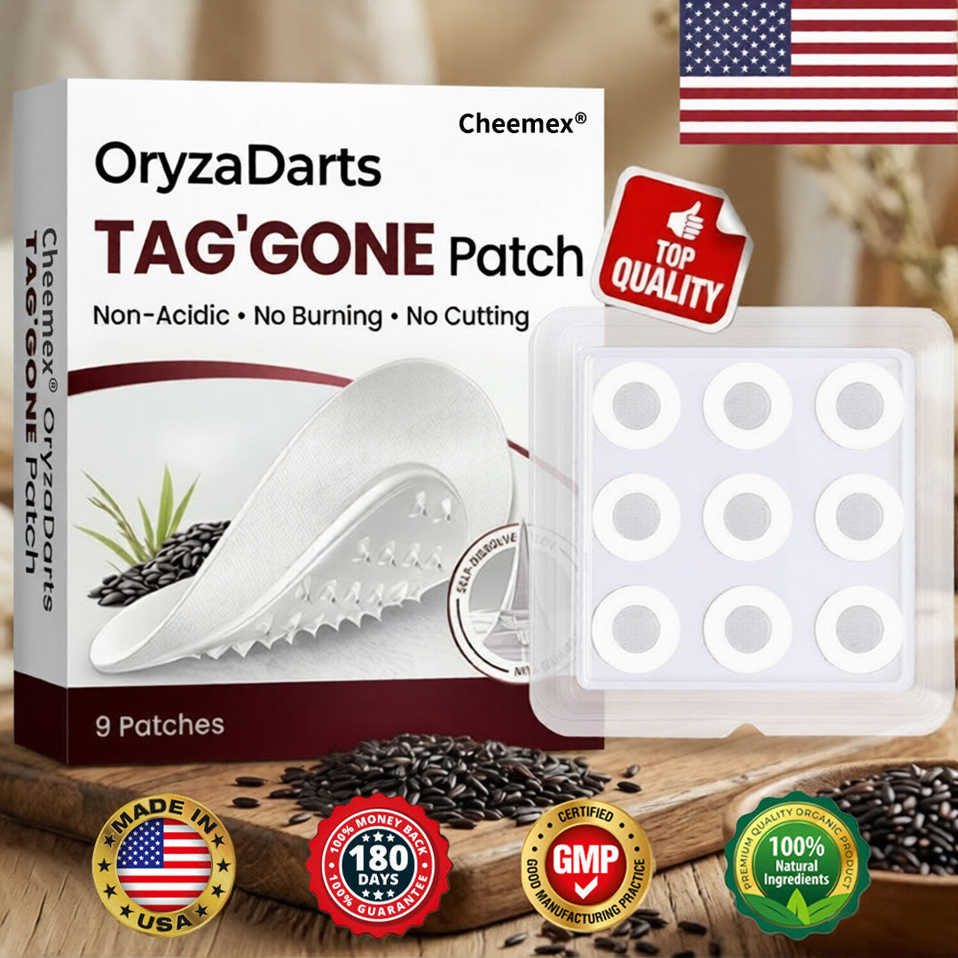 Cheemex® OryzaDarts TAG’GONE Patch✨Pain-Free Root-Level Removal Powered by Black Rice MicroDarts.