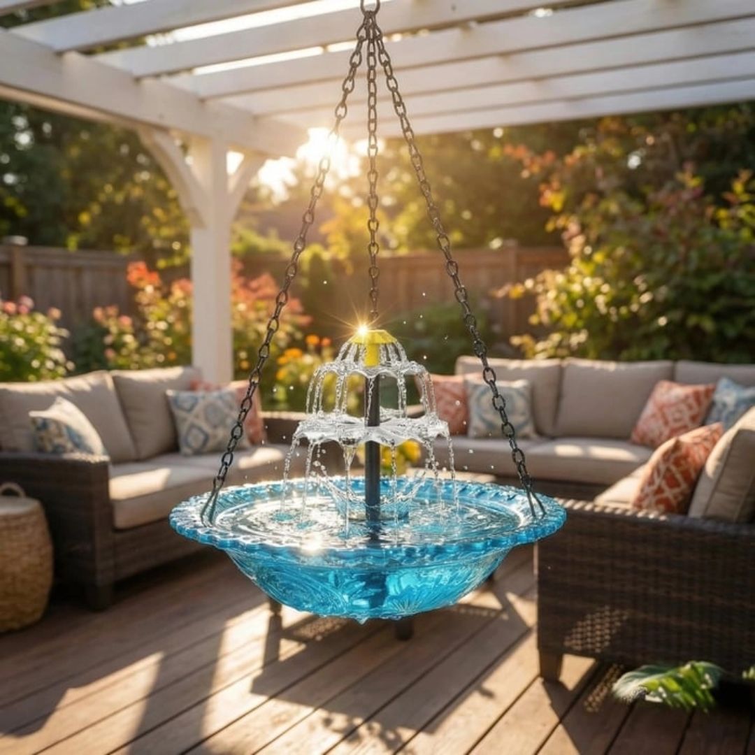Solar-powered bird feeder
