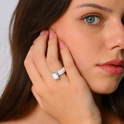 💎Silicone Ring – Emerald Cut CZ