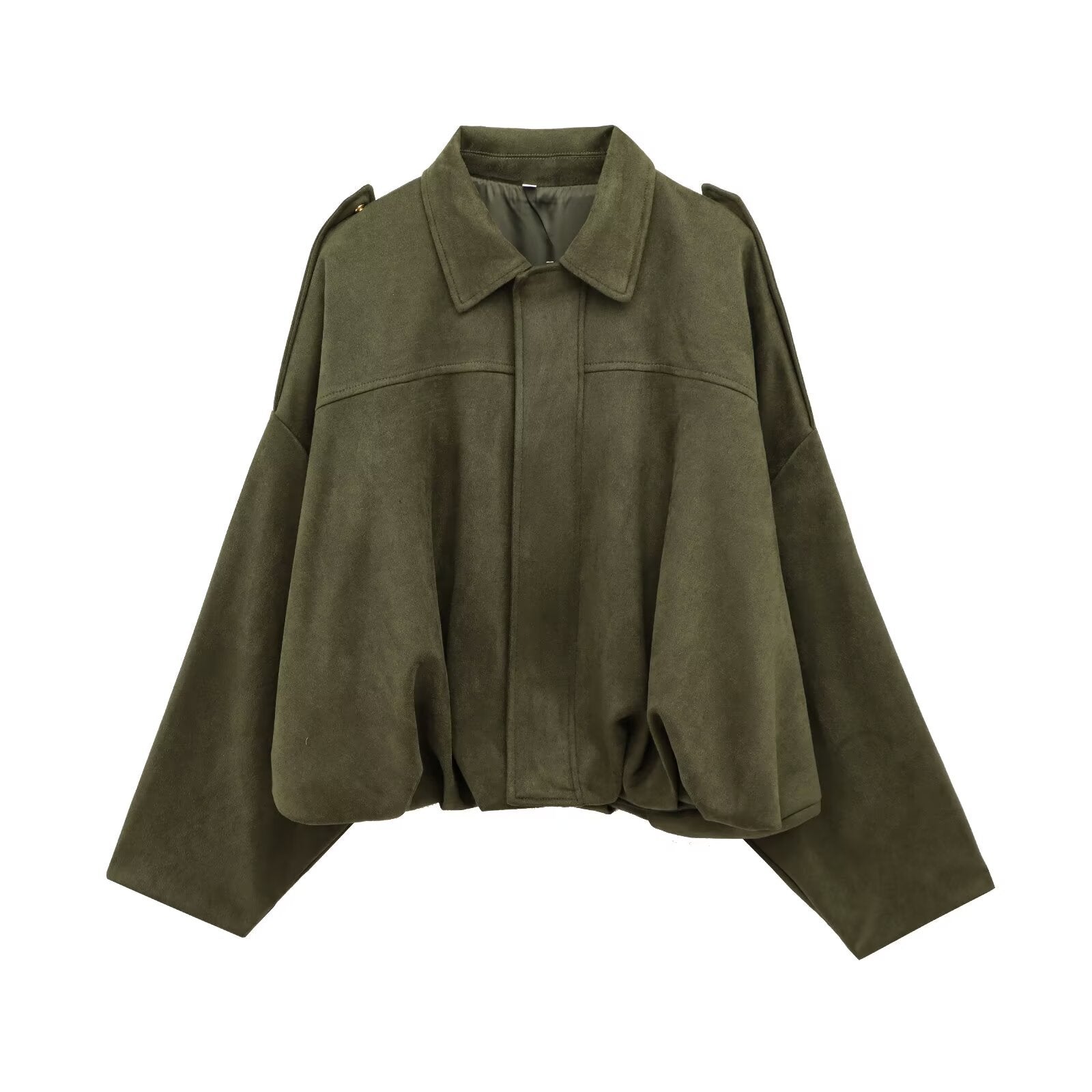 Women's Long Sleeve Zippered Faux Fur Jacket with Collar