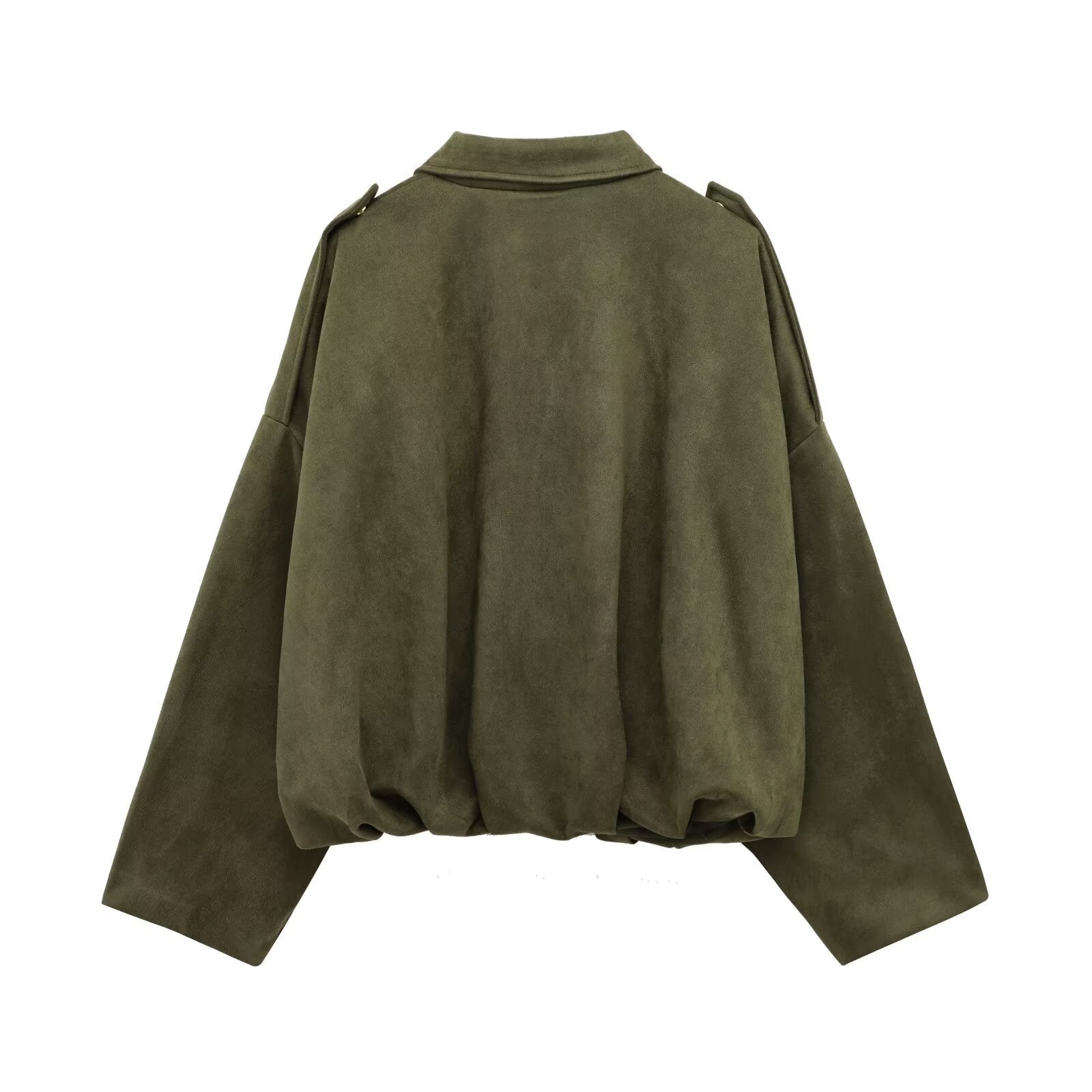 Women's Long Sleeve Zippered Faux Fur Jacket with Collar